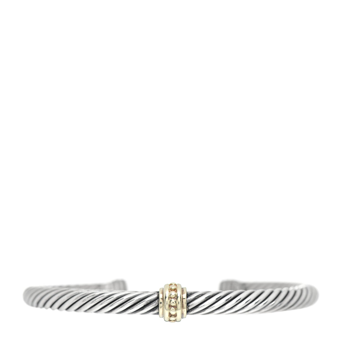 Sterling Silver 14K Yellow Gold 5mm Station Cable Bracelet