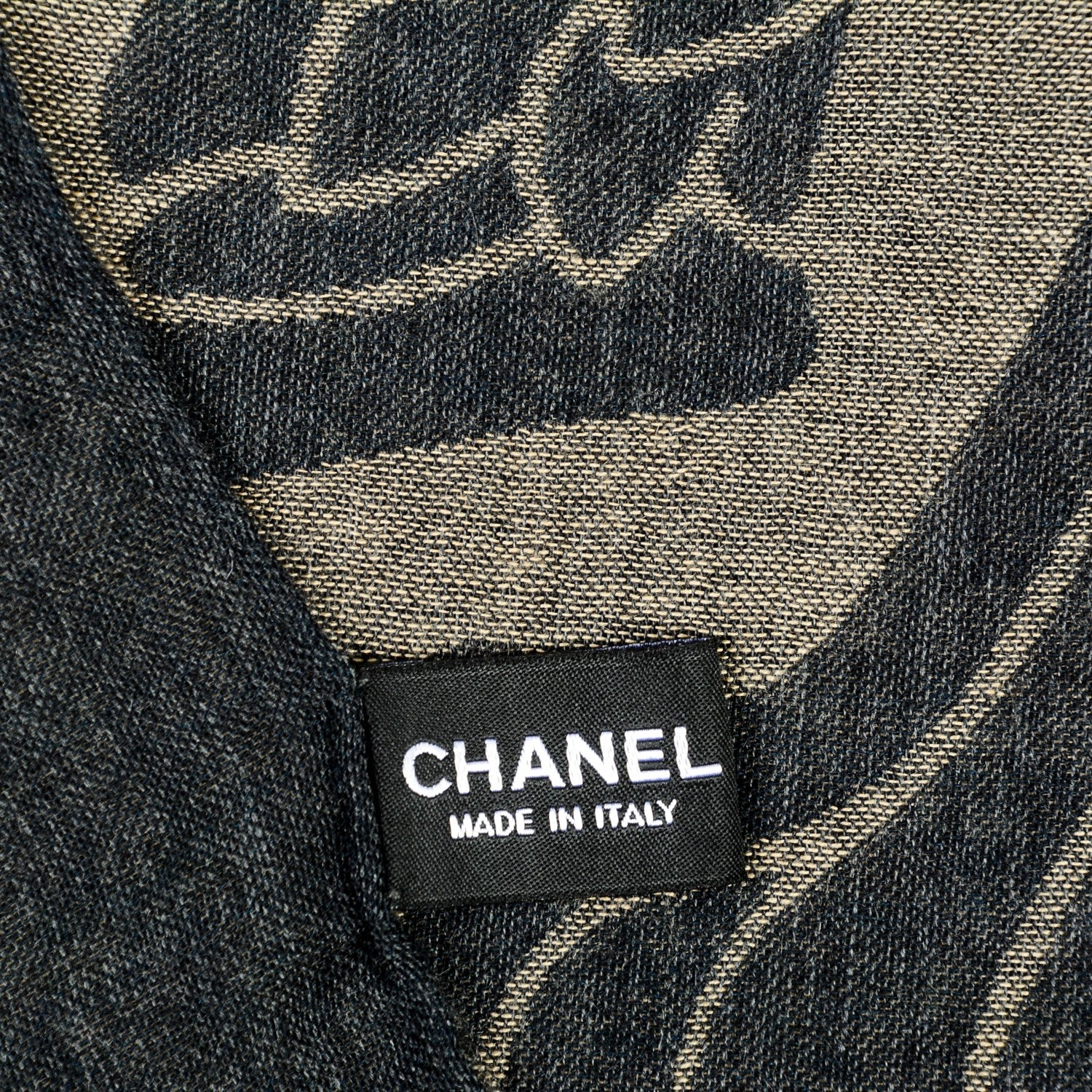 Chanel Cashmere Silk CC Stole Black 5 of 6