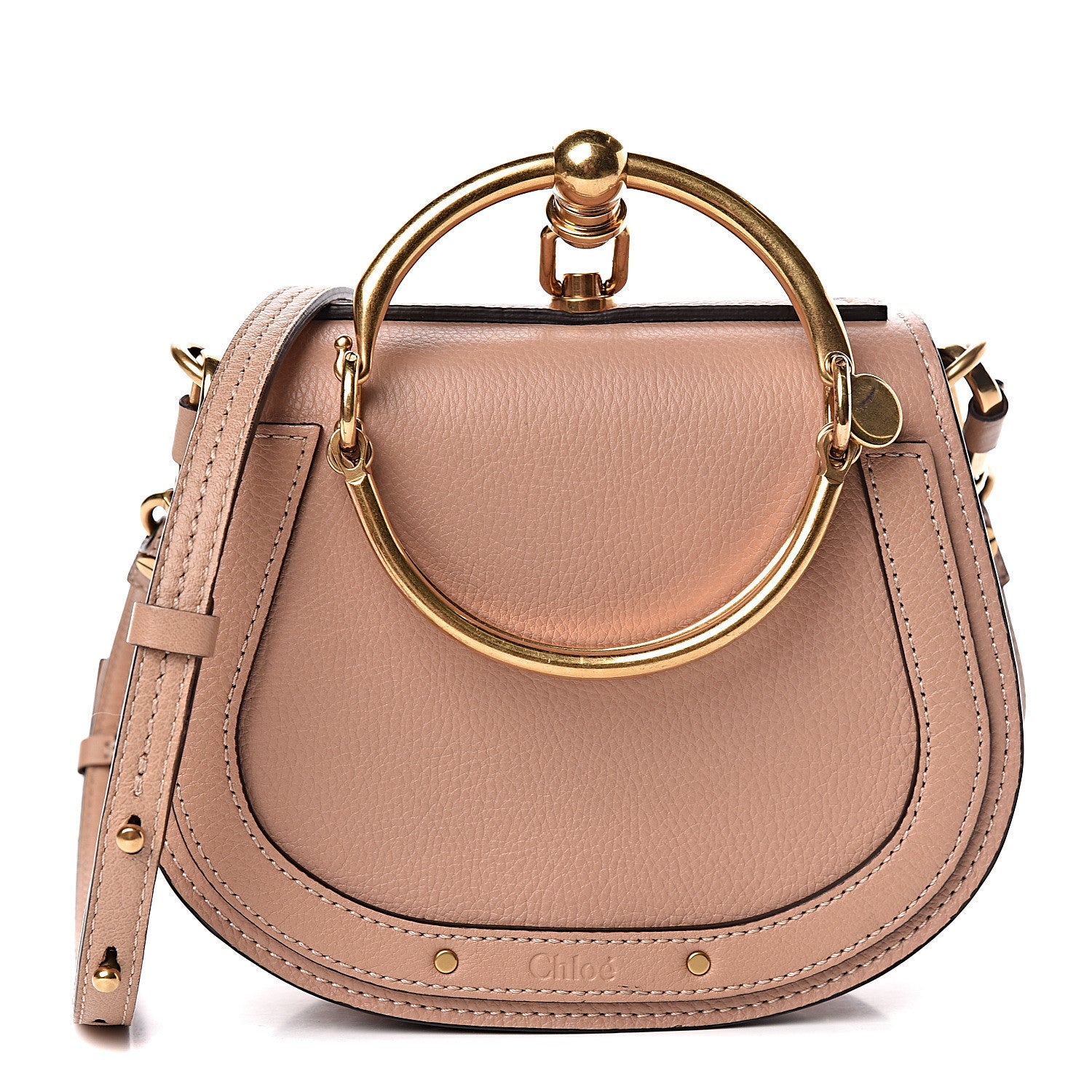 Chloe Calfskin Suede Small Nile Bracelet Bag Biscotti Beige 1 of 10