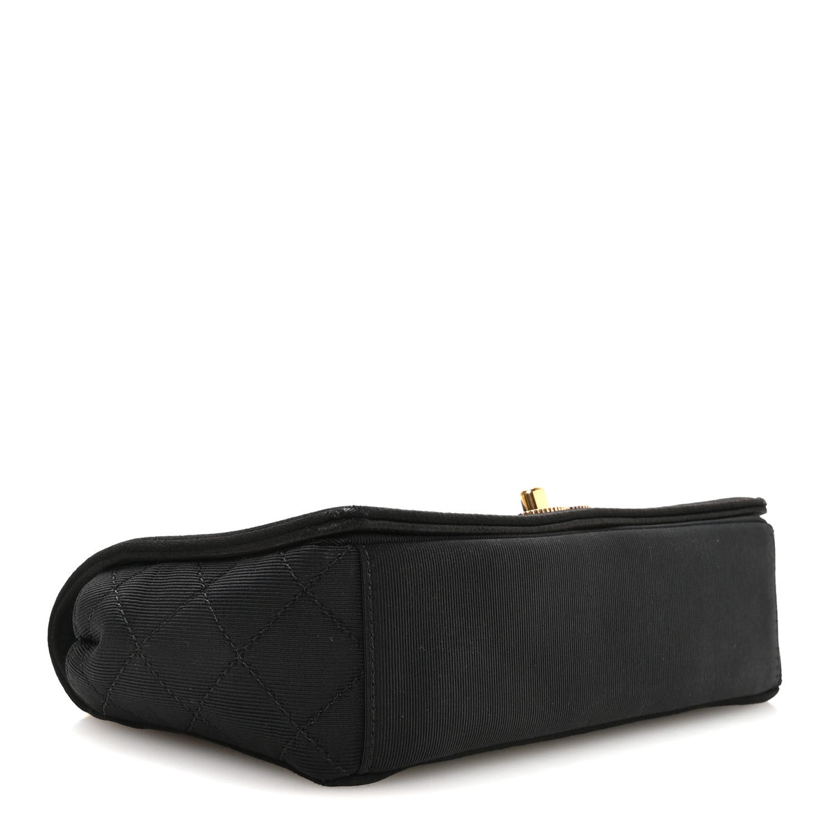 Grosgrain Satin Quilted Small Vintage Mademoiselle Flap Black