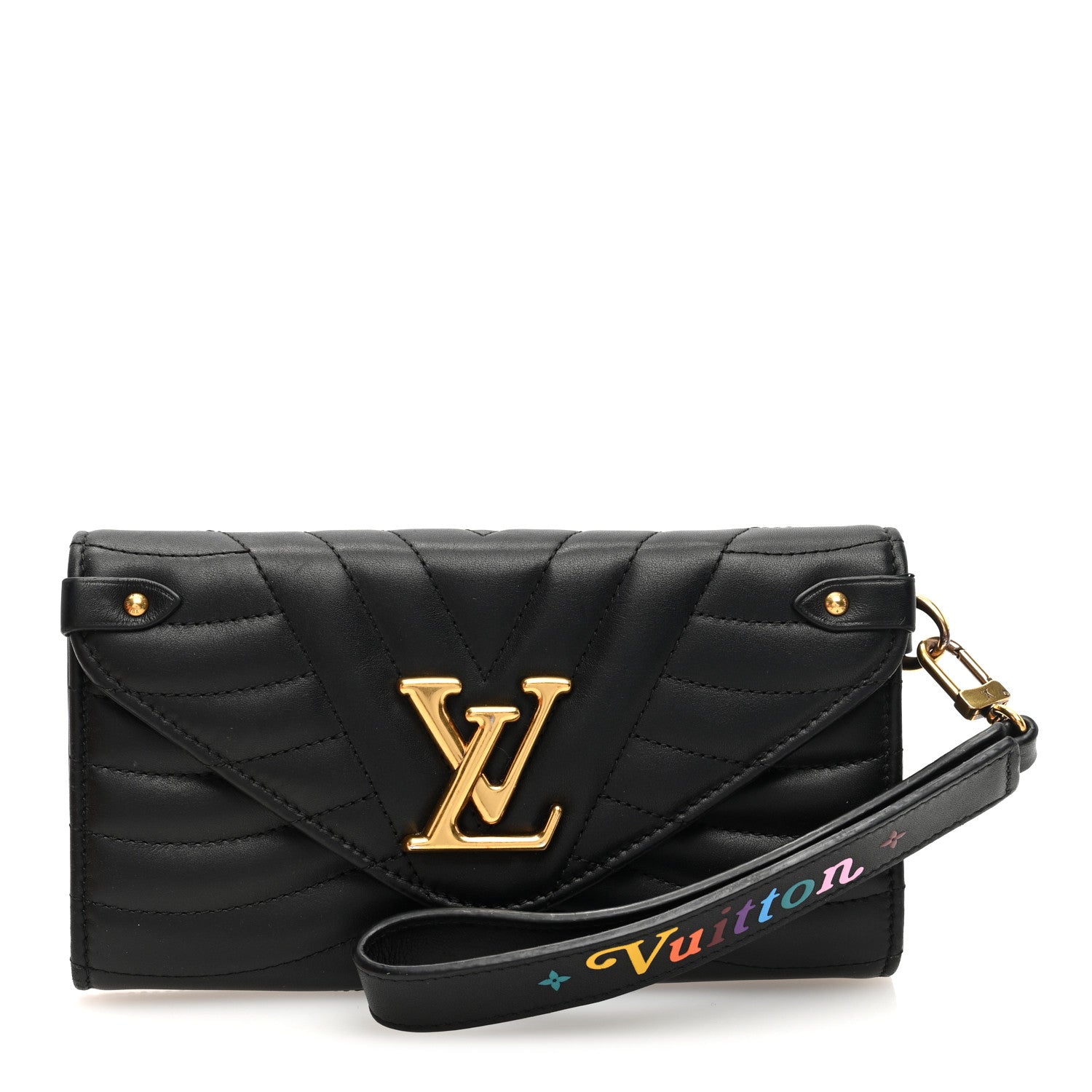 Louis Vuitton Calfskin New Wave Long Wallet Black 1 of 7