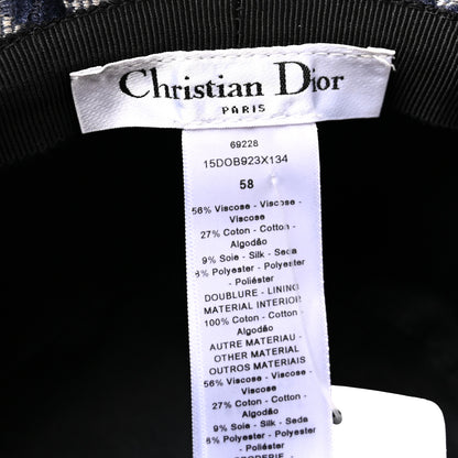 Christian Dior Velvet Oblique Large Brim Bucket Hat 58 Bleu Red 8 of 9
