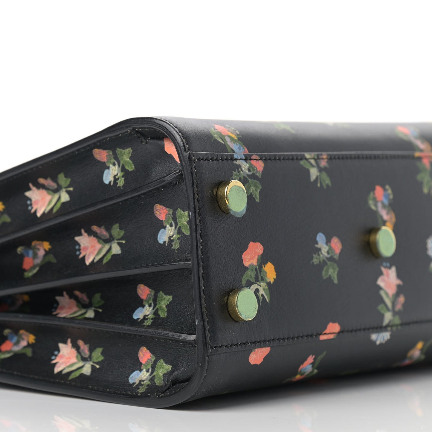 Calfskin Prairie Printed Nano Sac De Jour Black