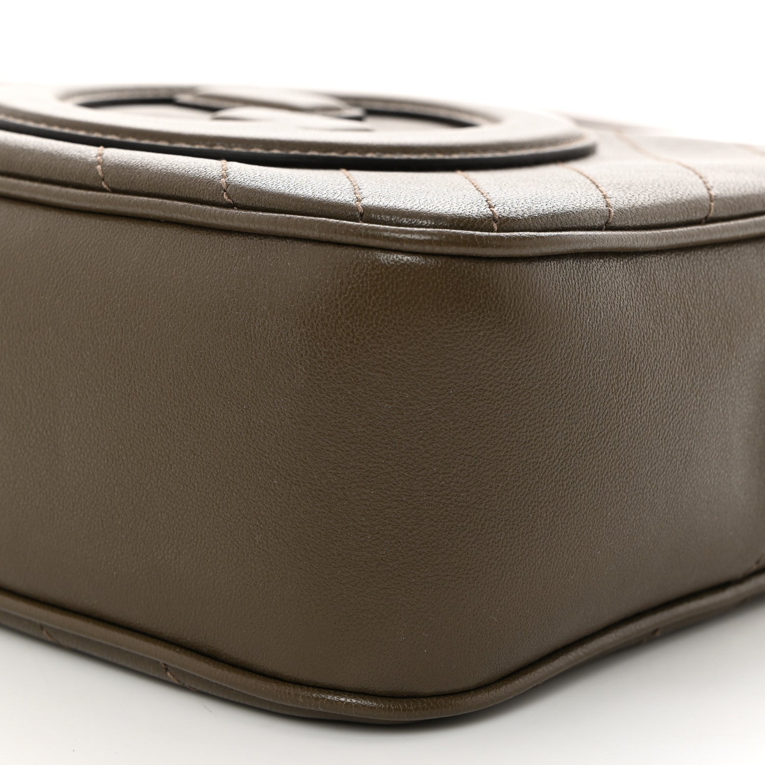Gucci Sakai Be Green Calfskin Diagonal Stitched Small Blondie Shoulder Bag Craclet Brown 10 of 10
