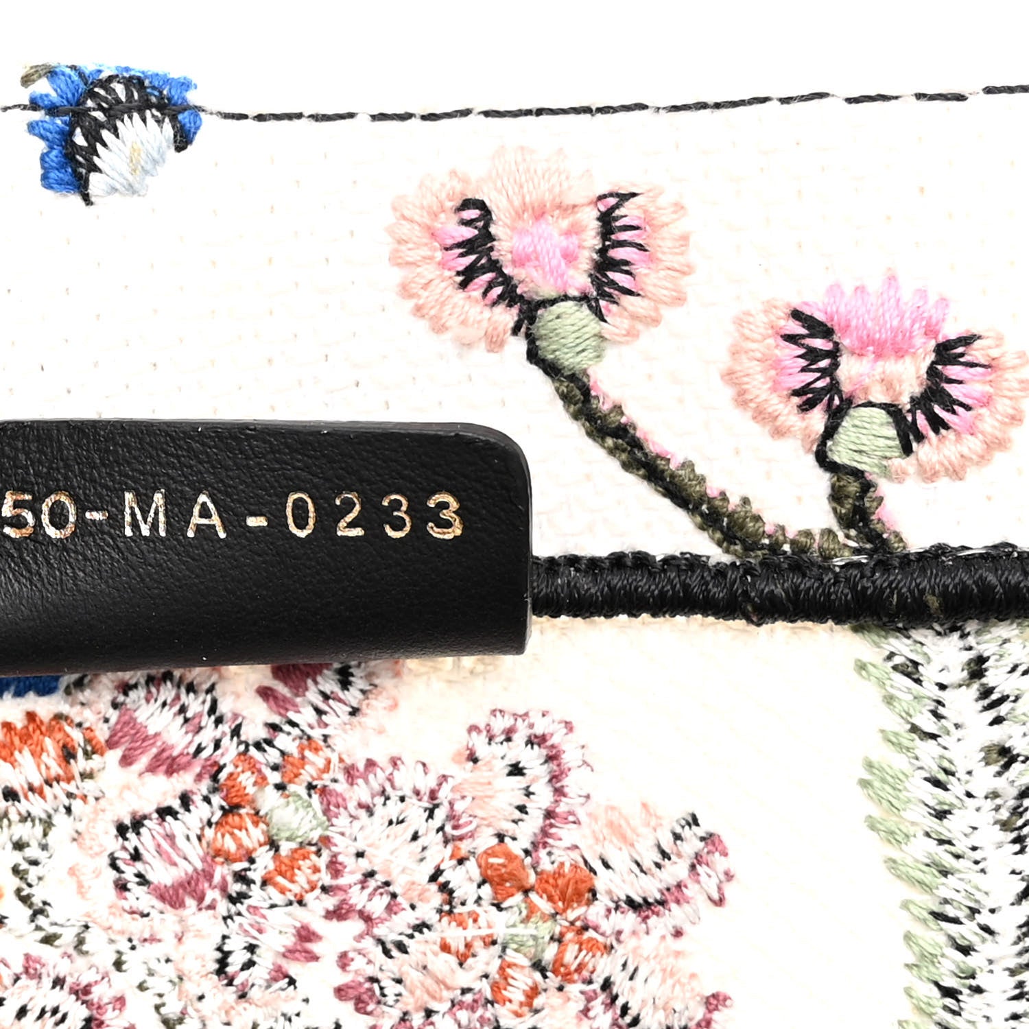 Christian Dior Raffia Embroidered Petites Fleurs Medium Book Tote White Multicolor 6 of 9