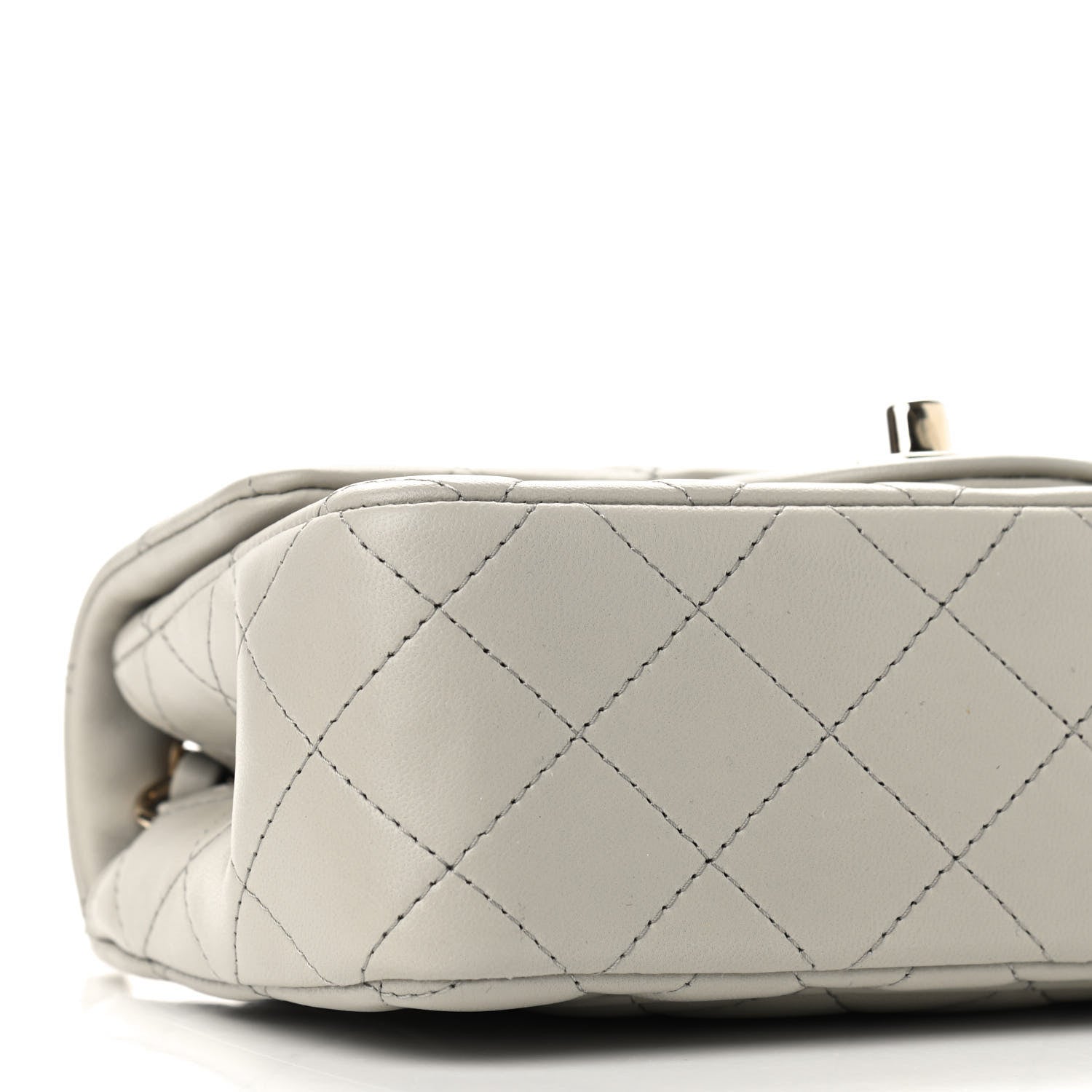 Chanel Lambskin Quilted Mini Rectangular Flap Grey 8 of 9