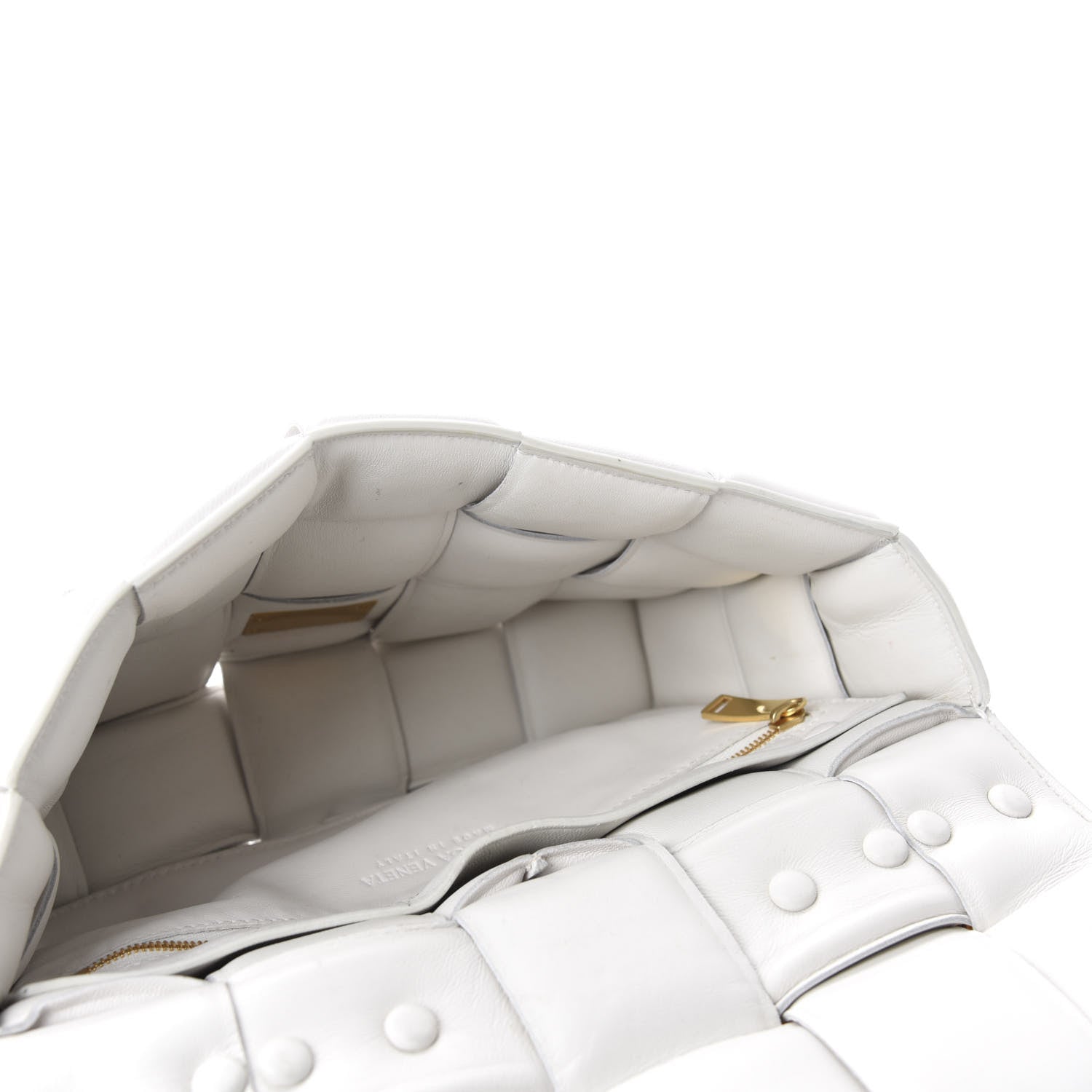 Bottega Veneta Lambskin Maxi Intreccio Padded Chain Cassette Crossbody Bag White 5 of 13