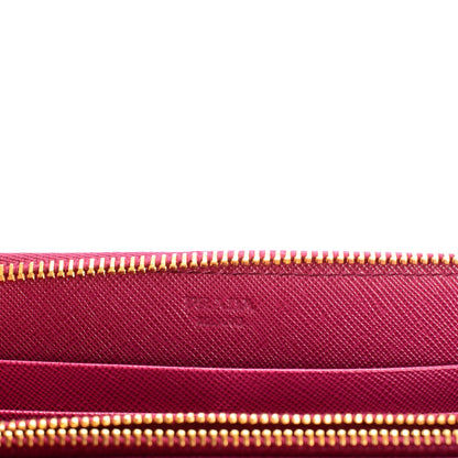 Prada Saffiano Triangle Zip Around Wallet Ametista 6 of 7