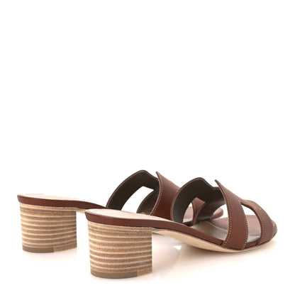 Hermes Calfskin Oasis Sandals 37 Gold 5 of 11