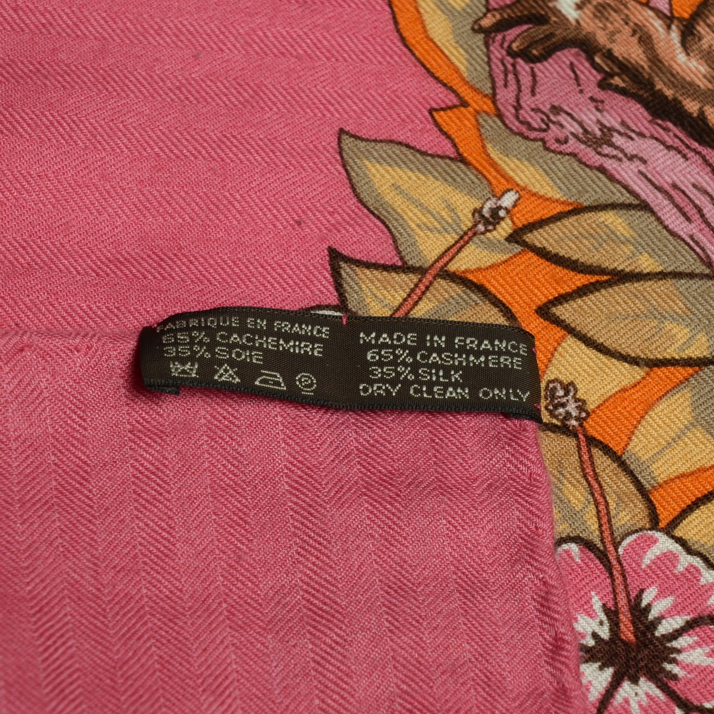 Cashmere Silk Jungle Love Shawl 140 Buvard Pink Sun Brown