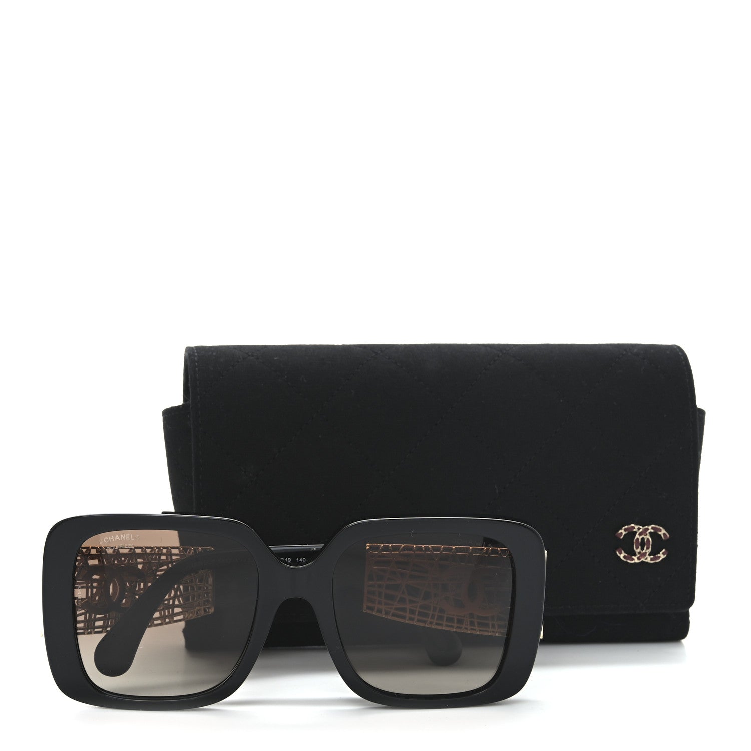 Chanel Acetate Metal Polarized Square Sunglasses 5532-A Black 7 of 7