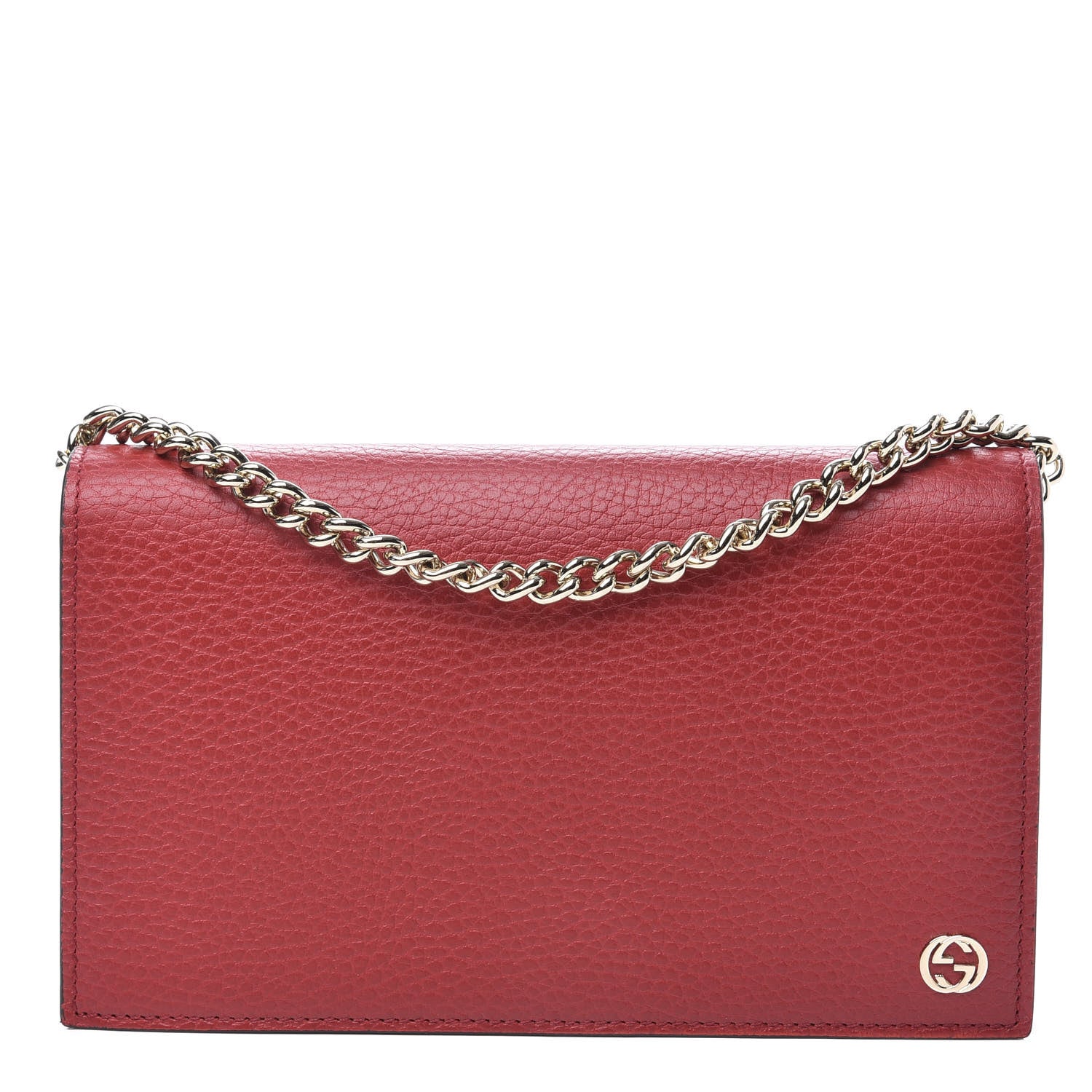 Gucci Dollar Calfskin Medium Betty Chain Wallet Red 1 of 9
