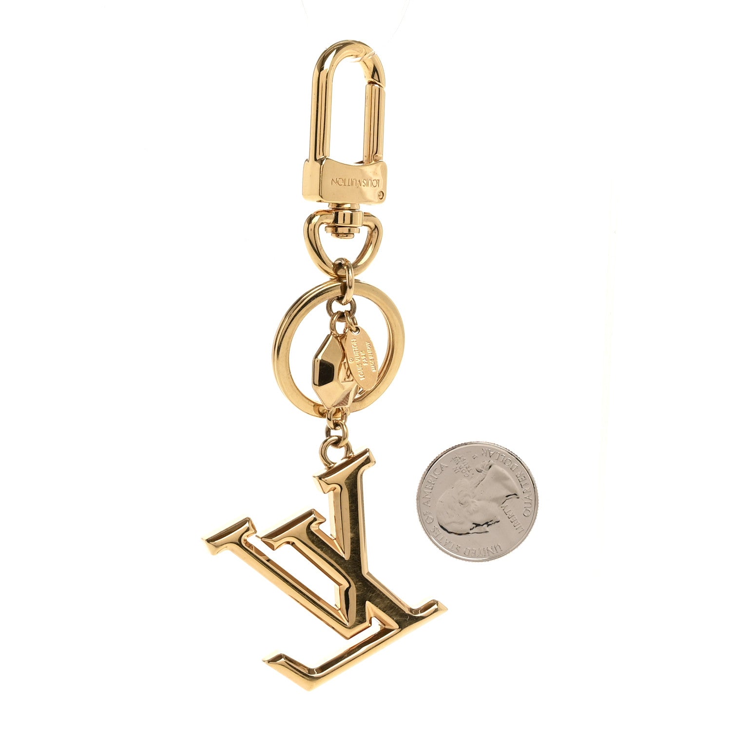 Louis Vuitton LV Facettes Bag Charm Key Holder Gold 3 of 6