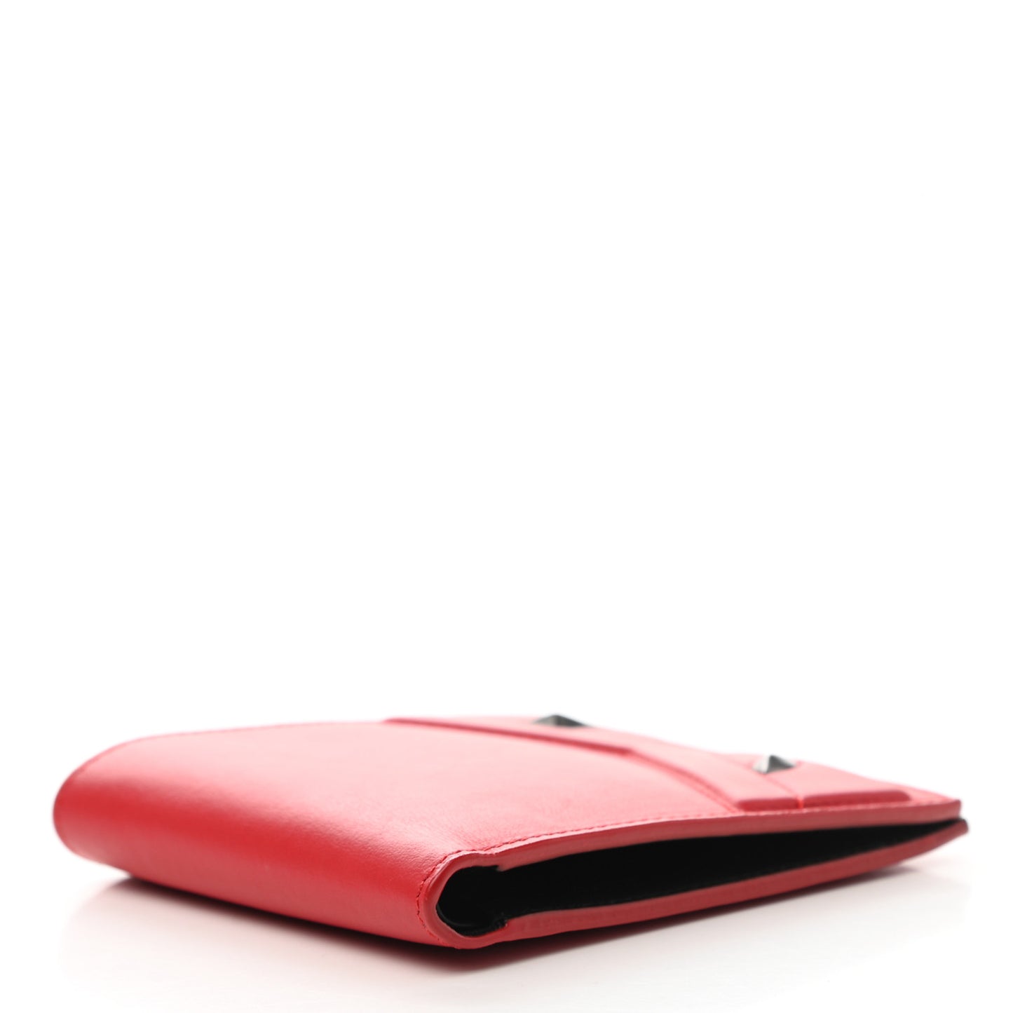 Vitello Century Eyebrow Monster Eyes Embossed Bi-fold Wallet Rosso