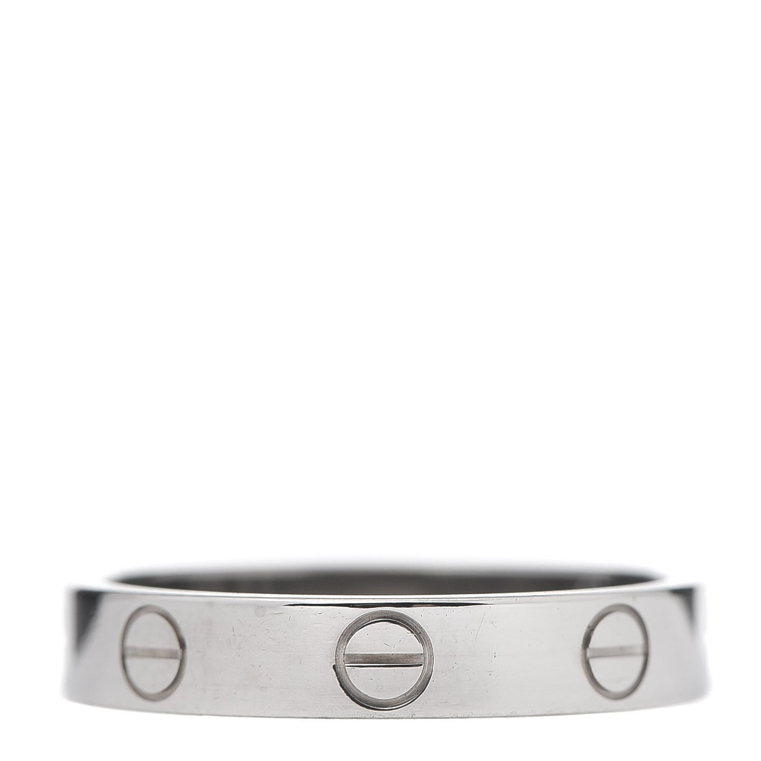 Cartier 18K White Gold 3.5mm LOVE Wedding Band Ring 54 6.75 3 of 4
