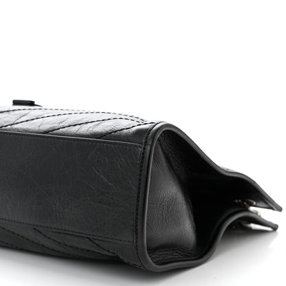 Saint Laurent Crinkled Calfskin Matelasse Monogram Medium Niki Shopper Tote Black 10 of 10