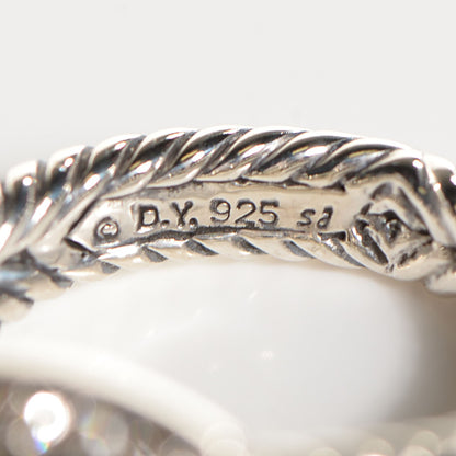 David Yurman Sterling Silver Diamond Prasiolite 7mm Petite Albion Ring 52 6 4 of 5