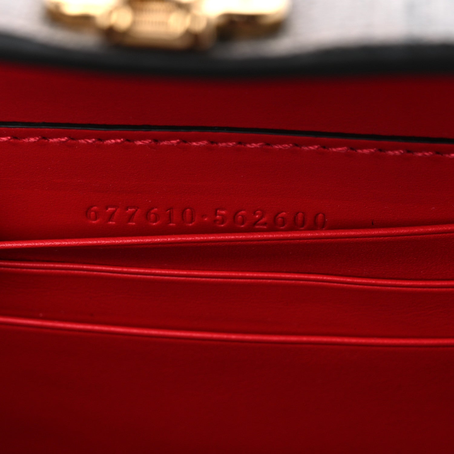 Gucci GG Supreme Monogram Moon Calfskin Love Valentines Day Padlock Case Beige Ebony New Geranium 7 of 13