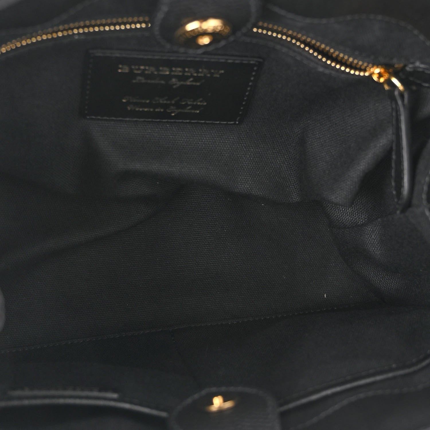 Burberry Derby Calfskin House Check Small Banner Tote Black 5 of 9