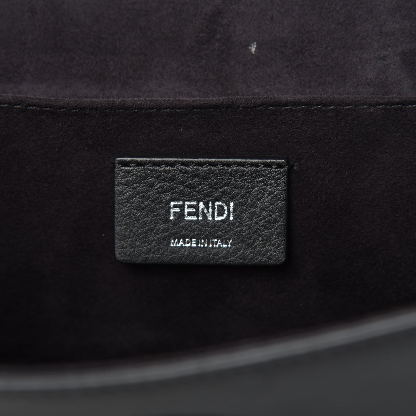 Vitello Century Velvet F is Fendi FF Kan I Shoulder Bag Black Tobacco