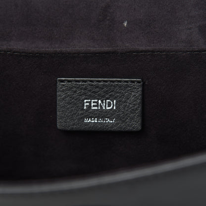 Fendi Vitello Century Velvet F is Fendi FF Kan I Shoulder Bag Black Tobacco 8 of 10