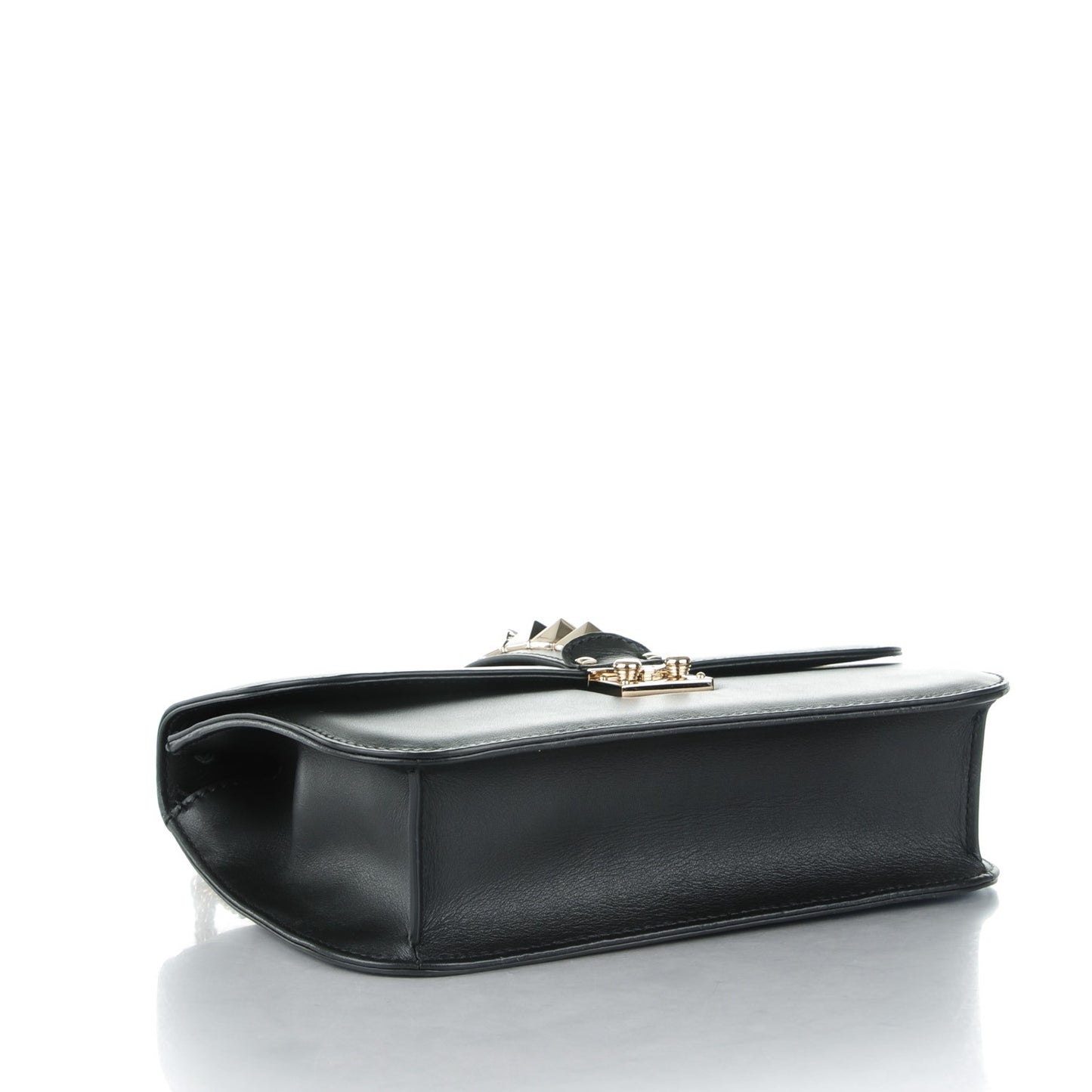 Vitello Medium Glam Lock Rockstud Flap Black