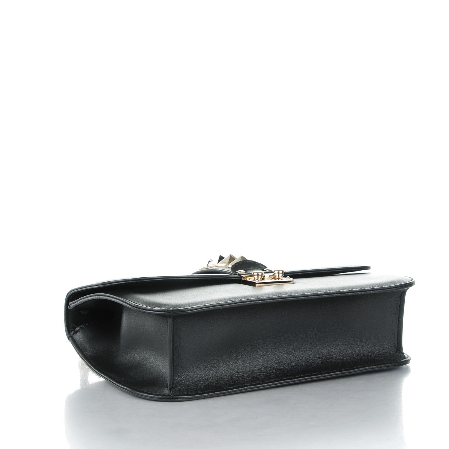 Valentino Garavani Vitello Medium Glam Lock Rockstud Flap Black 4 of 7
