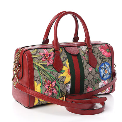 Gucci GG Supreme Monogram Flora Web Medium Ophidia Boston Red 3 of 11