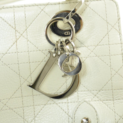 Christian Dior Calfskin Cannage Stitched East West Lady Dior White 9 of 9