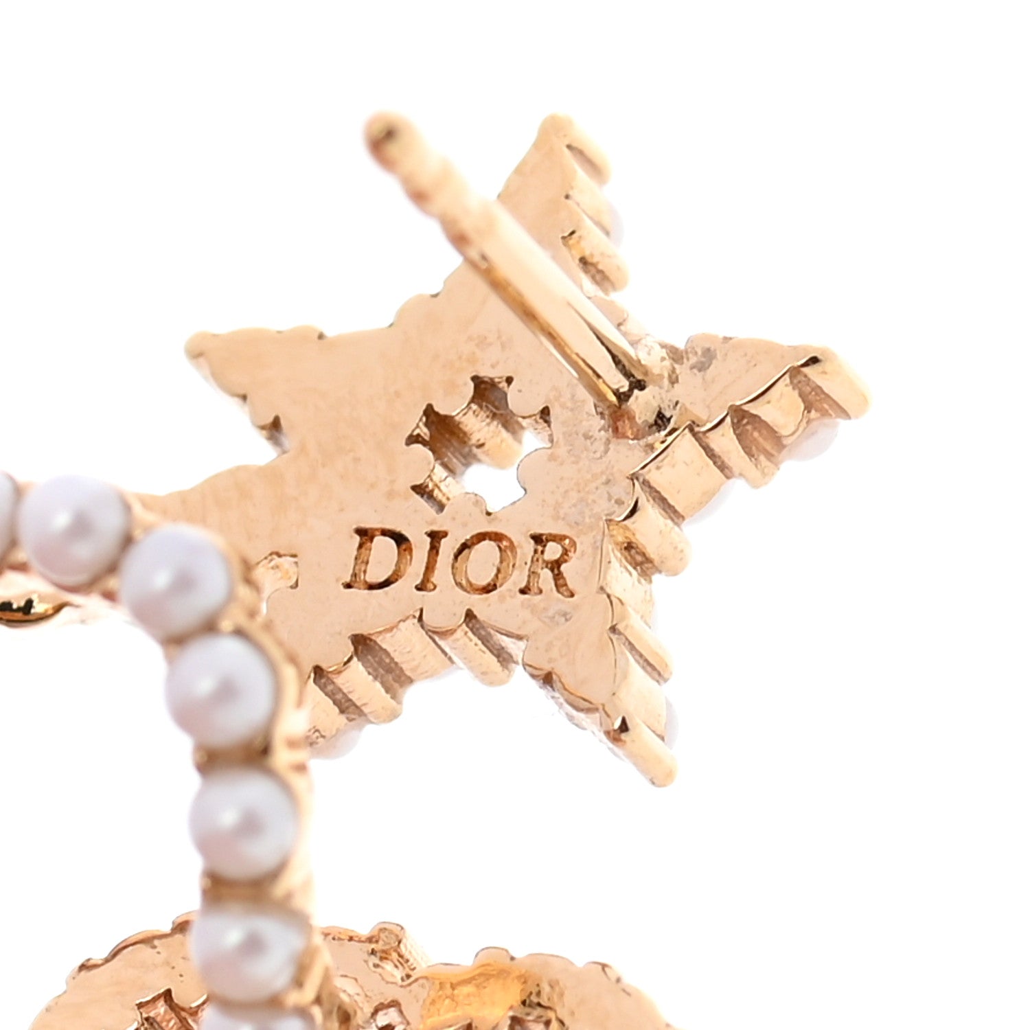 Christian Dior Pearl Clair D Lune Wrap Around Earrings Gold 4 of 5