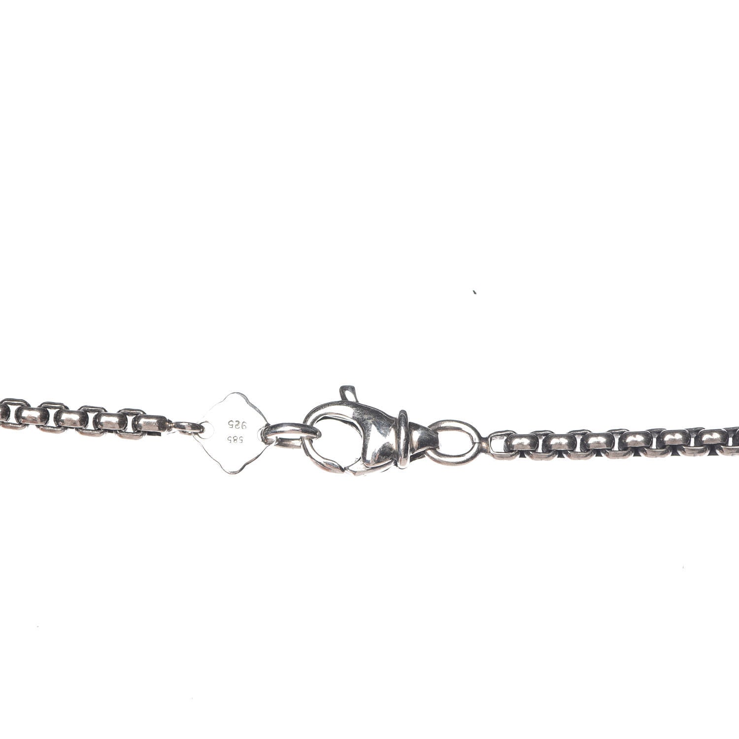 David Yurman Sterling Silver 14K Yellow Gold Pearl Logo Station Necklace 72" 4 of 4