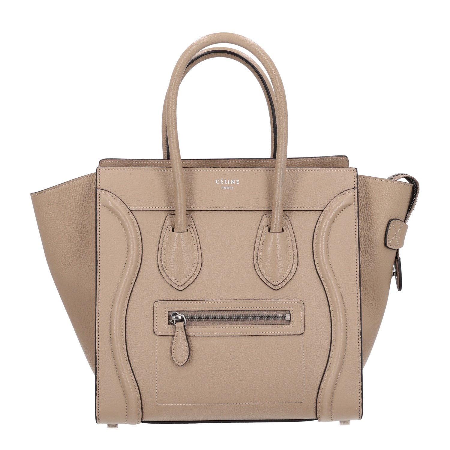 Celine Drummed Calfskin Micro Luggage Dune 1 of 10