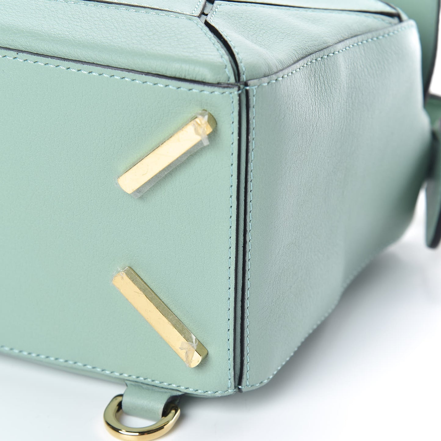 Calfskin Small Puzzle Bag Sea Water Green