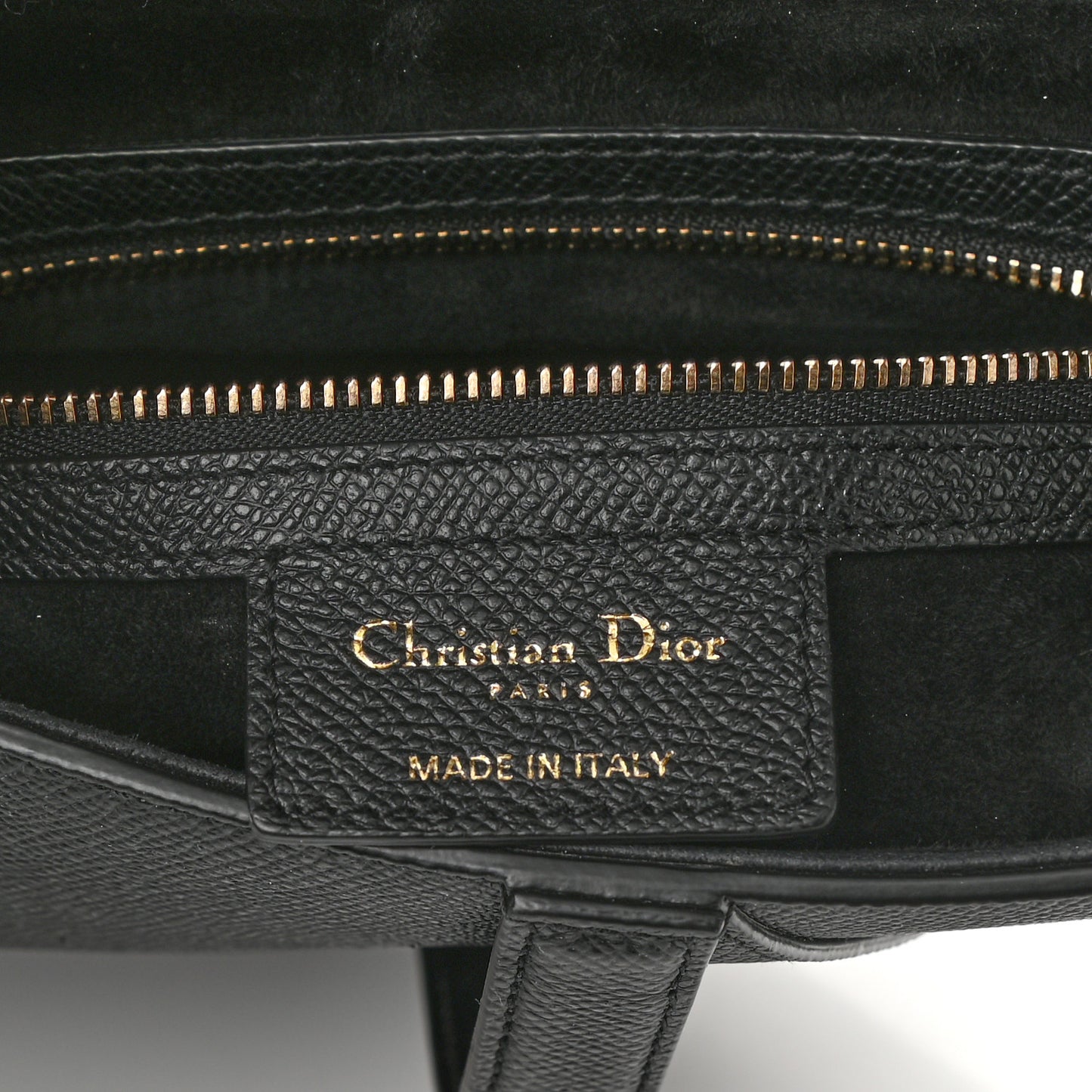 Grained Calfskin Saddle Bag Black