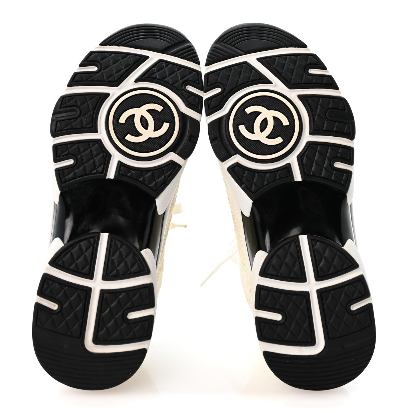 Nylon Suede Calfskin Printed CC Sneakers 37 White