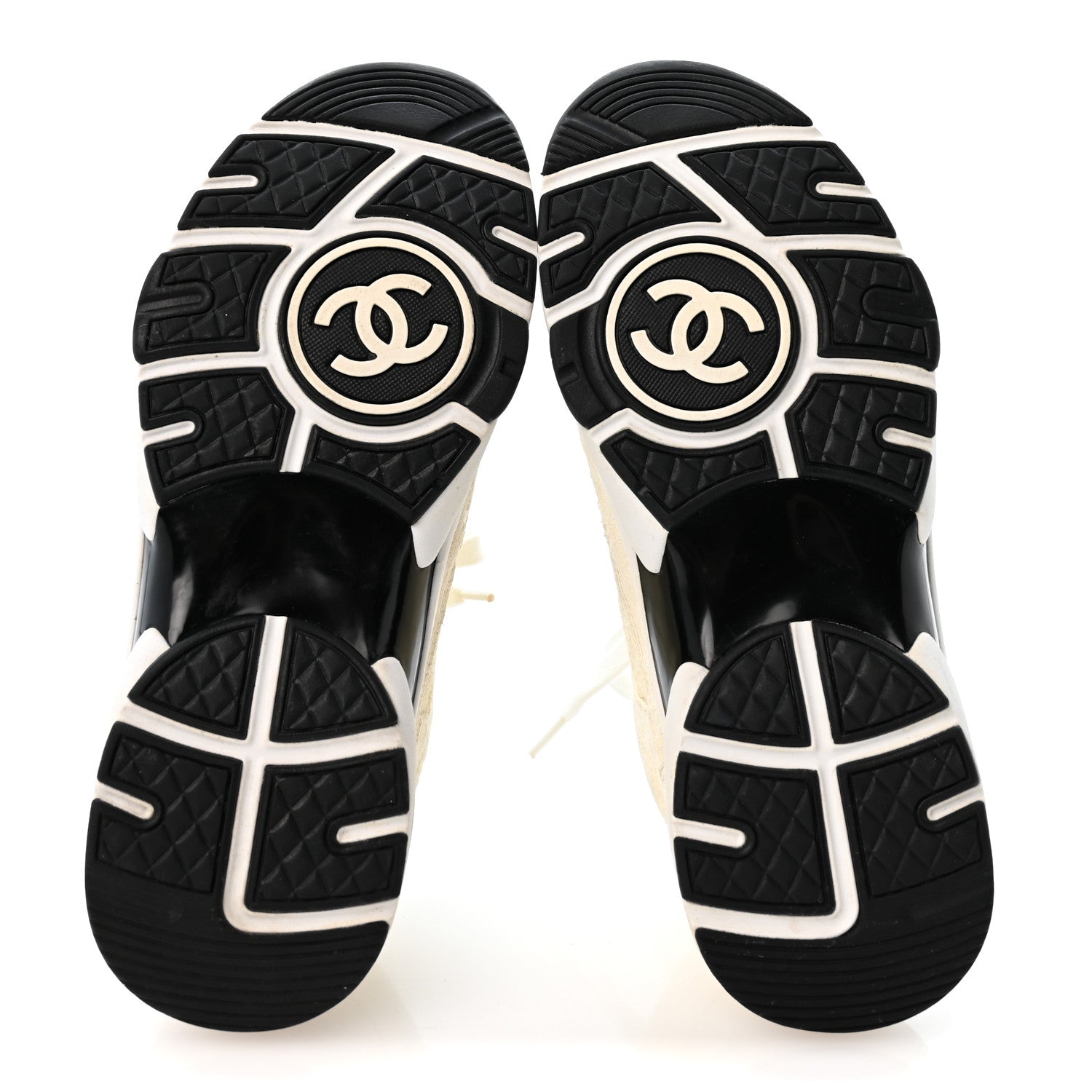 Chanel Nylon Suede Calfskin Printed CC Sneakers 37 White 6 of 9