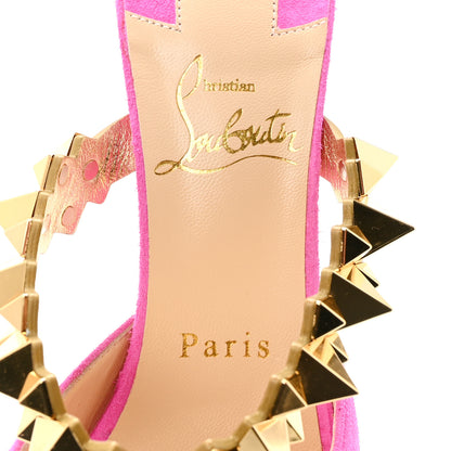 Christian Louboutin Veau Velours Specchio Planet Choc 80 Mule  36.5 Diva Pink 7 of 8