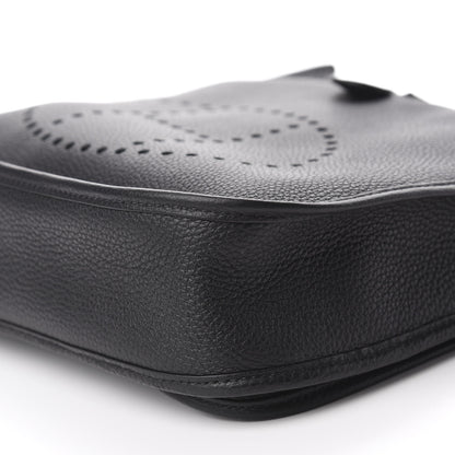 Hermes Taurillon Clemence Amazone Evelyne III PM Black White 7 of 11