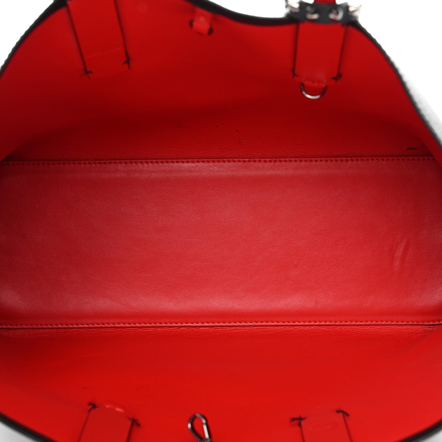 Christian Louboutin Calfskin Spikes East West Cabata Tote Black Black 6 of 14