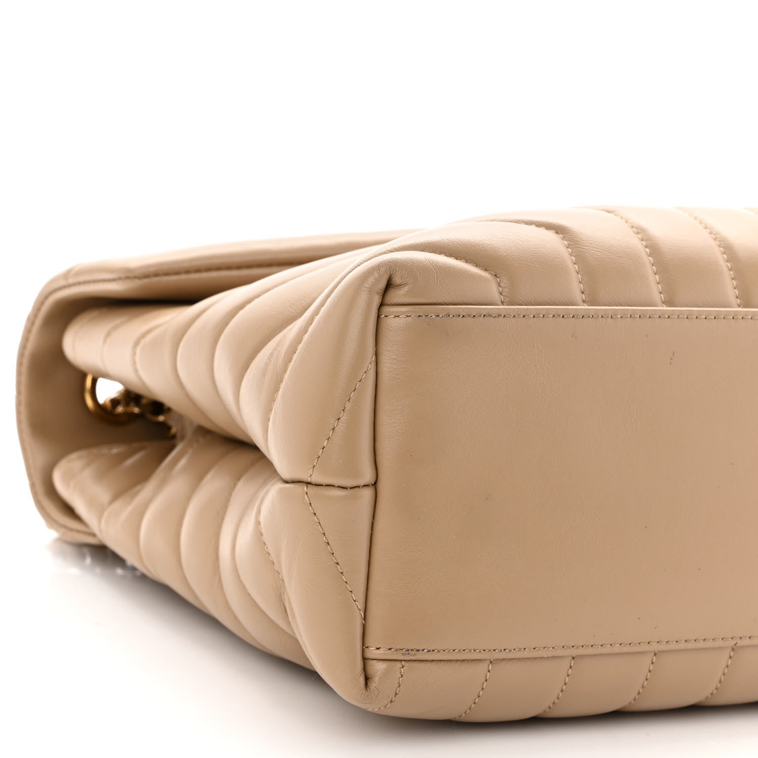 Saint Laurent Calfskin Y Quilted Monogram Medium Loulou Chain Satchel Dark Beige 9 of 12