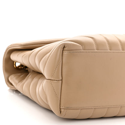 Saint Laurent Calfskin Y Quilted Monogram Medium Loulou Chain Satchel Dark Beige 9 of 12