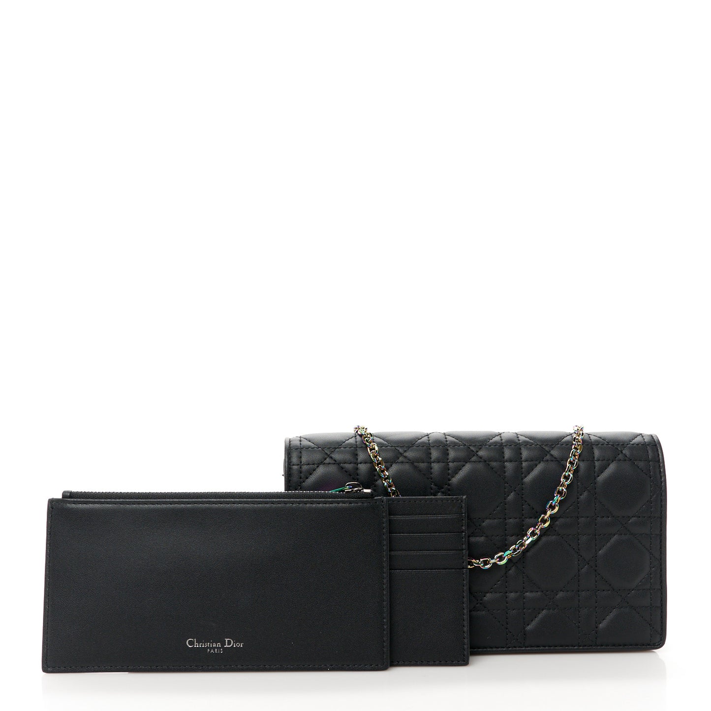Lambskin Cannage Lady Dior Pouch Black
