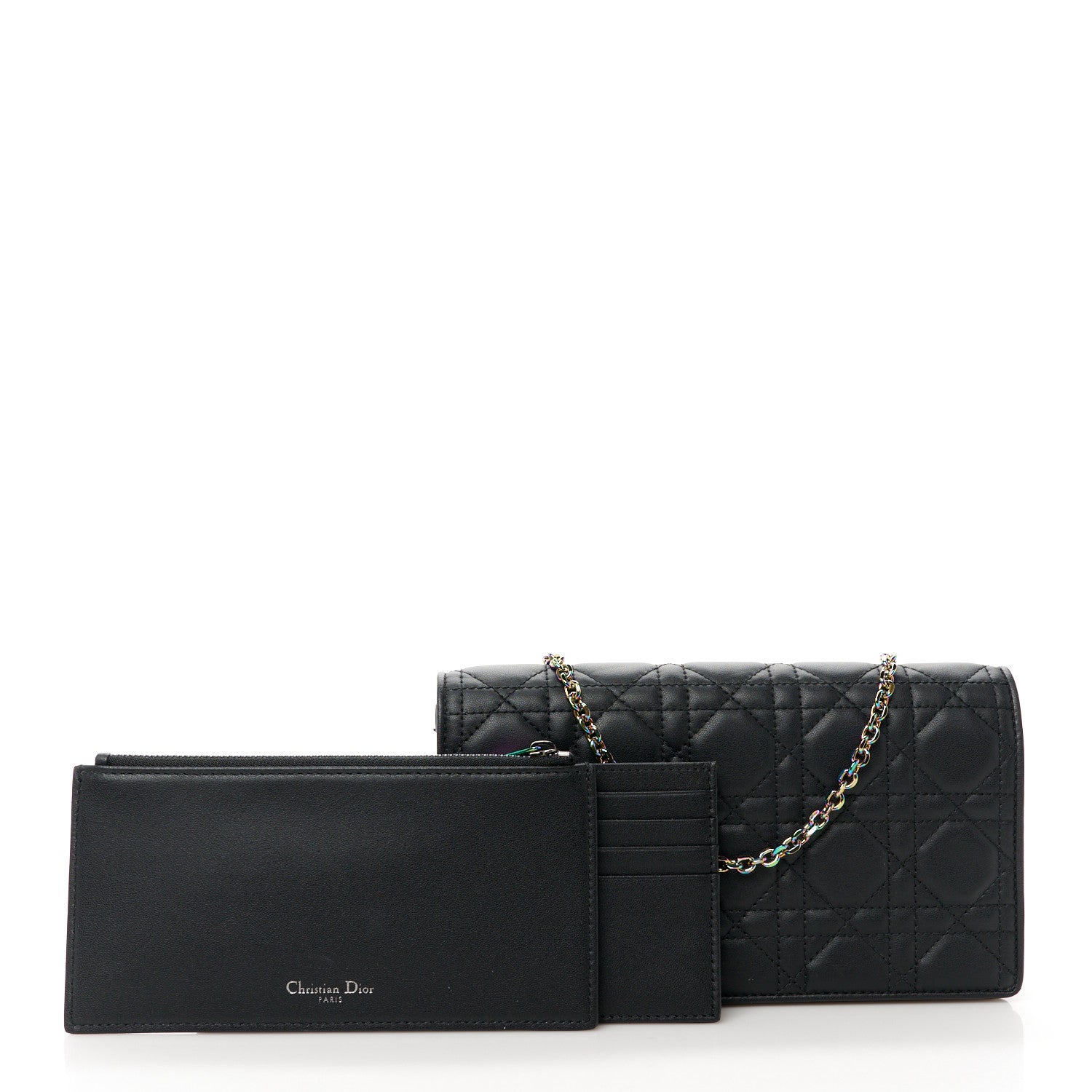 Christian Dior Lambskin Cannage Lady Dior Pouch Black 3 of 16
