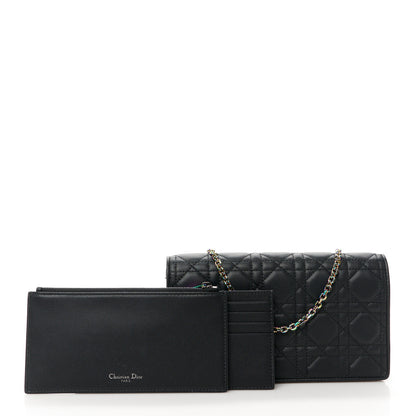 Christian Dior Lambskin Cannage Lady Dior Pouch Black 3 of 16