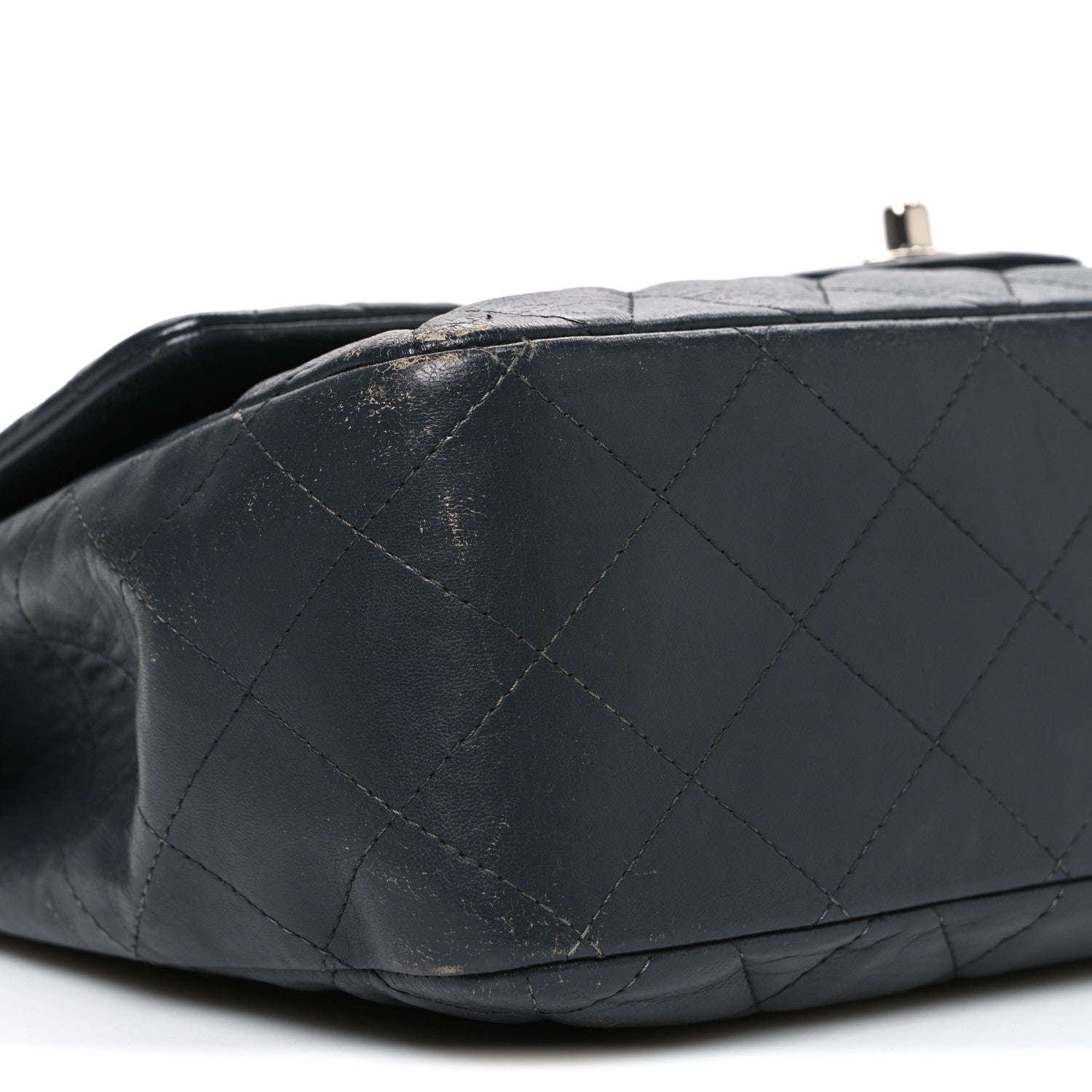 Chanel Lambskin Quilted Jumbo Single Flap Grey 9 of 12