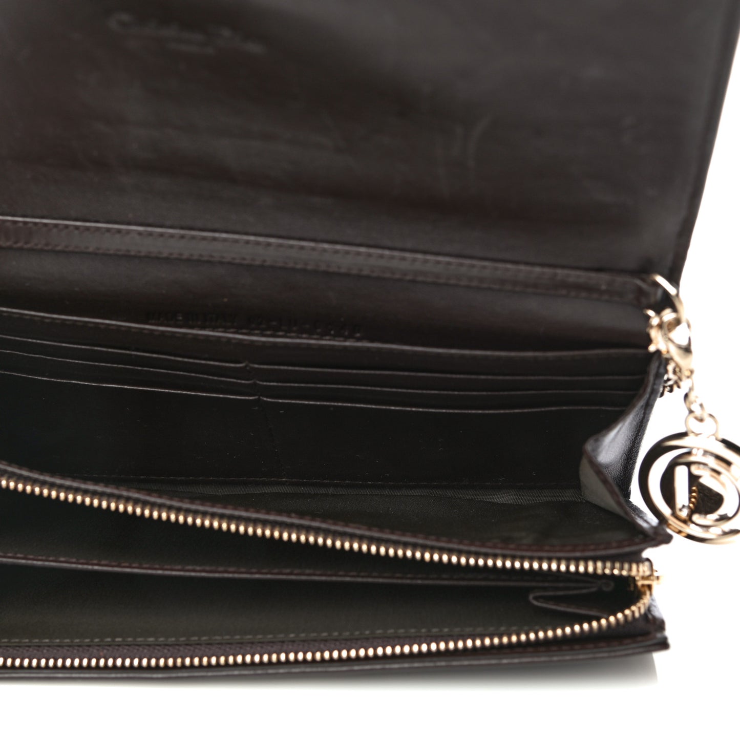Lambskin Cannage Rendezvous Chain Wallet Brown