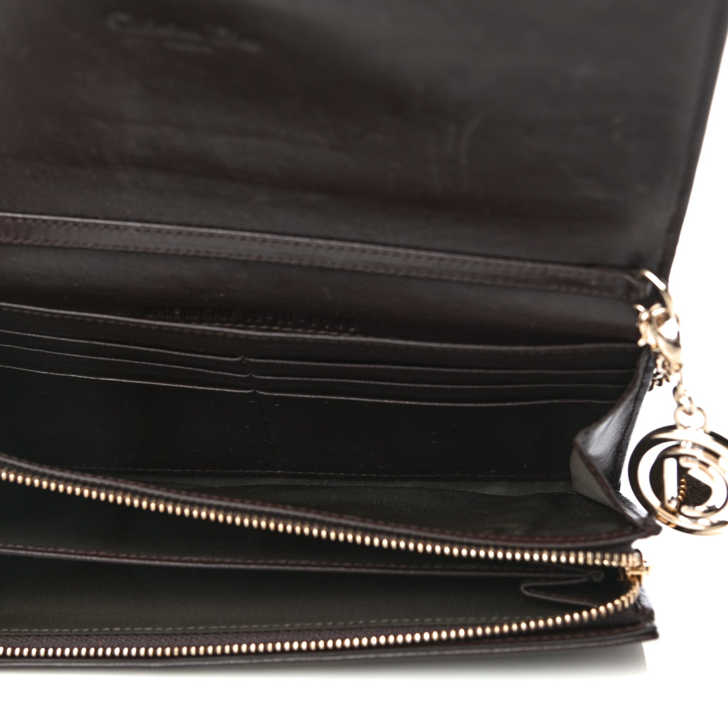 Christian Dior Lambskin Cannage Rendezvous Chain Wallet Brown 9 of 16