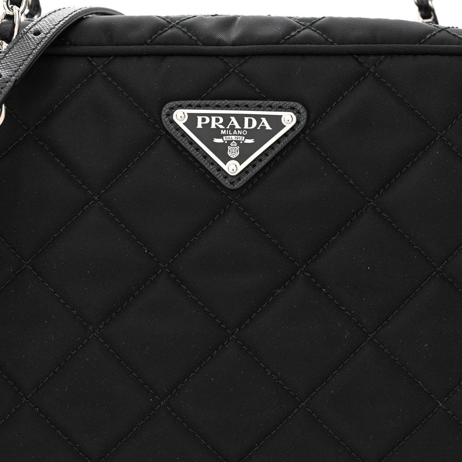 Prada Nylon Tessuto Impuntu Quilted Bandoliera Crossbody Bag Black 9 of 11