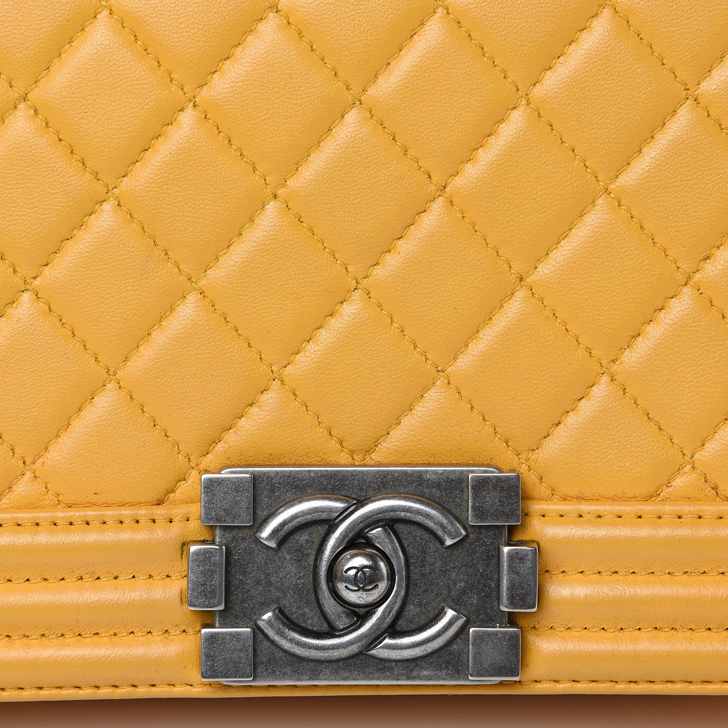 Chanel Lambskin Quilted Medium Boy Flap Yellow 14 of 22