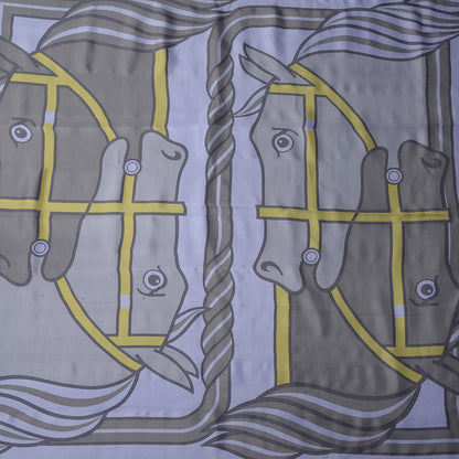 Hermes Silk Dip Dyed Quadrige Scarf 140 Lilac Gris Chartreuse 1 of 7